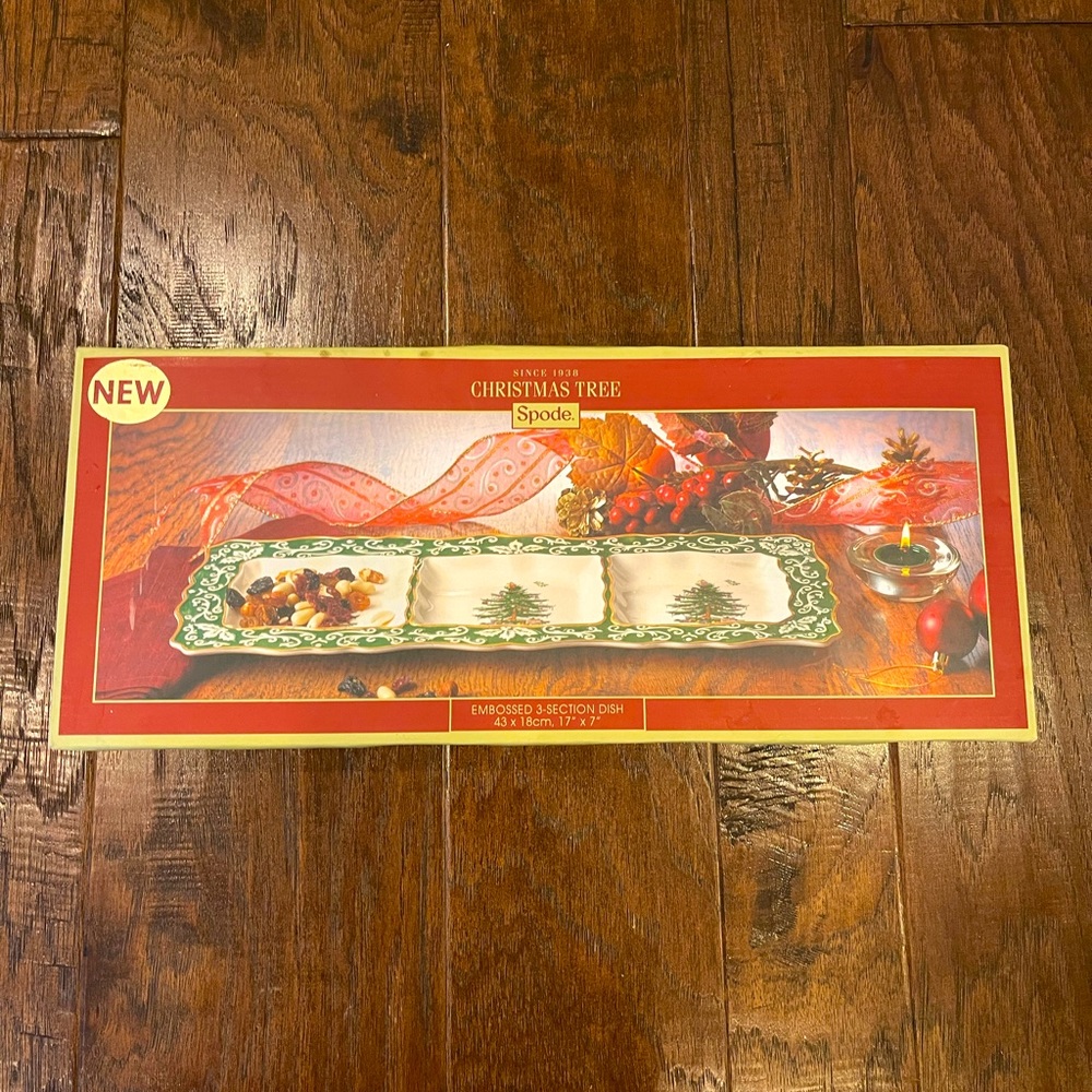 SPODE Embossed 3 Section Dish